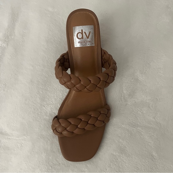 NEW Dolce Vita Braided Croc Tan Heels 9 - Picture 3 of 4